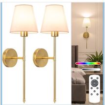 Rechargeable Wall Sconce Set of 2, Gold Cordless Wall Sconces RGBW NEW!!! - $44.99