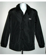Mens Levis Sherpa Coaches Jacket Coat black small 100% polyester snap bu... - £49.03 GBP