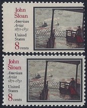 1433 - 8c Misperf Error / EFO &quot;John Sloan&quot; Mint NH  - £7.79 GBP