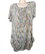 Just My Size Top 2X Easy Dressing Top Blouse Shirt Abstract Print Cool F... - $17.81