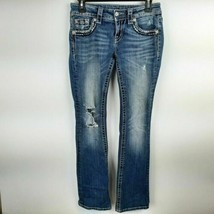 Miss Me JP707182 Women&#39;s Signature Boot Jeans Size 25 Blue Denim JB22 - $24.75
