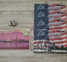 Five (5) St. Louis Missouri Postcards &amp; Two (2) Thimbles ~ Souvenier Memorabilia - £11.95 GBP