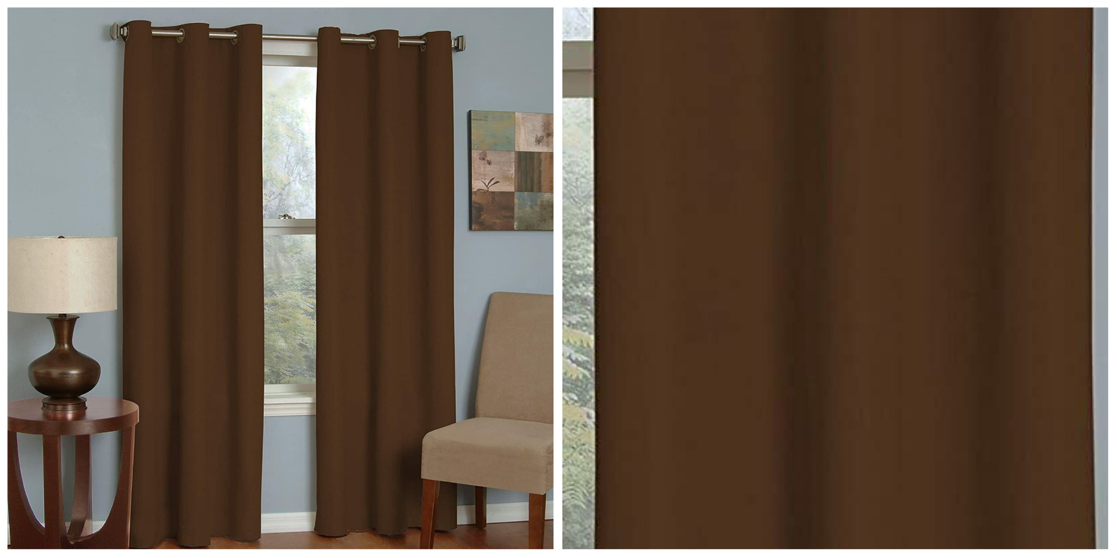100% Thermal Blackout Window Curtains - 84" Standard - Savory Chocolate - P02 - £36.02 GBP