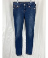 True Religion Halle Super Skinny  Women's Mid Rise Blue Denim Jeans Size 26 - $23.74
