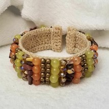 Crocheted Beaded Cuff Bracelet - $91.22 MXN