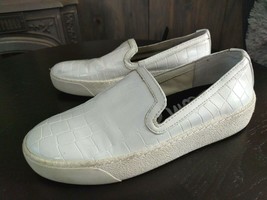 Sam Edelman Becker Slip On Sneakers Womens Sz 5 M White Croc Print Loafe... - $26.68