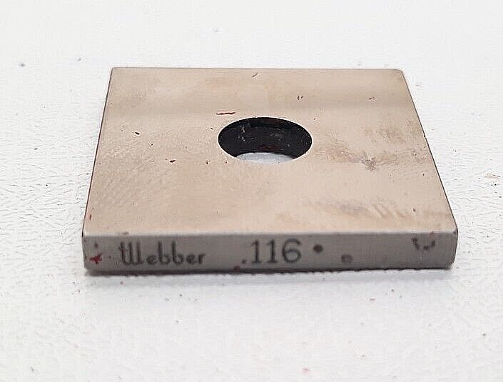 Starrett Webber Gage Block .116&quot; Square Steel ASME #8320 - $13.99