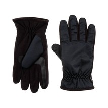 Isotoner men’s nylon &amp; fleece gloves with gathered wrist Black - $42.00
