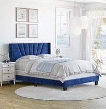 Valencia Winged Tifted Upholstered Platform Bed With Headboard, Strong W... - £216.69 GBP
