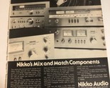 1977 Nikko Audio Vintage Print Ad Advertisement pa13 - £6.22 GBP