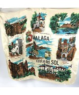 Vintage Scarf Malaga Costa Sol  SPAIN españa 50s 60s ocean seaside - £14.00 GBP