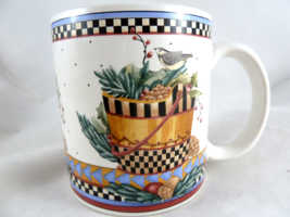 Sakura Pine Cone  Mug Debbie Mumm 1998  3 5/8&quot; Pinecone &amp; Birds - £8.56 GBP