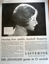 Listerine Helps Dandruff Disappear Magazine Advertising Print Ad Art 1929 - £5.47 GBP
