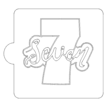 Number 7 Word Detailed Stencil for Cookies or Cakes USA Made LS2408 - $3.99
