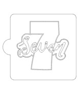 Number 7 Word Detailed Stencil for Cookies or Cakes USA Made LS2408 - $5.51 CAD