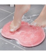 Non-Slip Silicone Shower Mat with Foot Exfoliating Brush - Massage, Wash... - £7.24 GBP