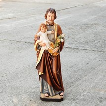 Saint Joseph with Child Wooden Statue, Life size Saint Sacred Religious Statues - £35.22 GBP+