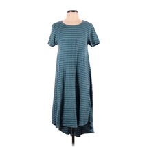 LuLaRoe Carly Swing Dress High/Low Size XS (Oversized) Blue Stripe - £15.31 GBP