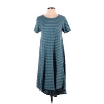 LuLaRoe Carly Swing Dress High/Low Size XS (Oversized) Blue Stripe - $26.28 CAD