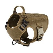 ICEFANG Tactical Dog Harness,Medium Size, 2X Metal Buckle,Working Dog MOLLE Vest - $35.53