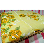 Lovely 1960&#39;s Cannon Monticello Yellow Rose No Iron Muslin Twin Flat Sheet - $20.00