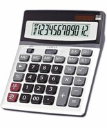 Large Key Calculators Office Desktop Calculator, Dual Power Electronic - $57.20 CAD