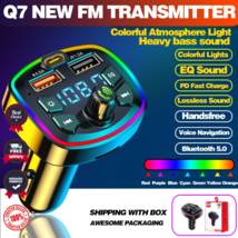 Car Wireless Bluetooth FM Transmitter MP3 Player USB Car Fast Charger Adapter - £8.01 GBP