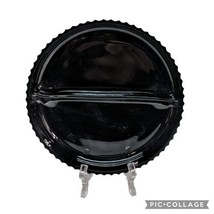 Vintage Indiana Glass Tiara Black Glass Diamond Point Ashtray Trinket Dish Retro - £19.54 GBP