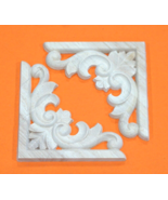 2 Wood Carved Corner Onlay Applique Frame Moulding Molding Pair Trim 4&quot; ... - $10.99