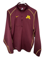 Minnesota Gophers Nike Dri-Fit Pullover 1/2 Zip Top Burgundy &amp; Gold - £11.31 GBP