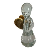 Art Glass Praying Angel  Gold  Wings Figurine Paper Weight Hand Blown 6.... - £13.58 GBP