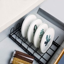 Metal Food Container Lid Organizer&amp;Adjustable 6 Dividers Storage Container Lid H - £35.16 GBP