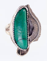 Sterling Silver Navajo Sisteks Ring with Malachite Stone Size 7.5 - £101.76 GBP