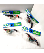 Vtg 4 Spun Cotton Real Feather Toucan Bird NEW Christmas Tree Ornaments ... - $1,177.91 MXN