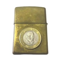 Brass Zippo Lighter Bradford Pa Usa Native American &amp; Marcus Garvey Hero Coin - £786.34 GBP