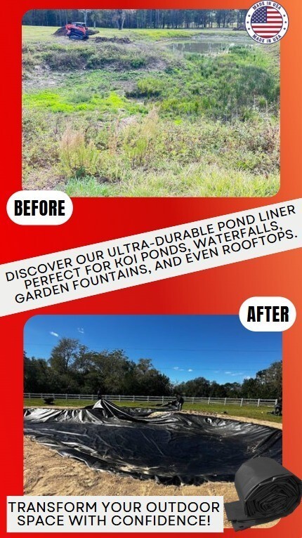 Pond liner, 30 mill, HDRPE,24x45,UV Resistant,Durable,Fish pond,Free Shipping!K9 Item image 4
