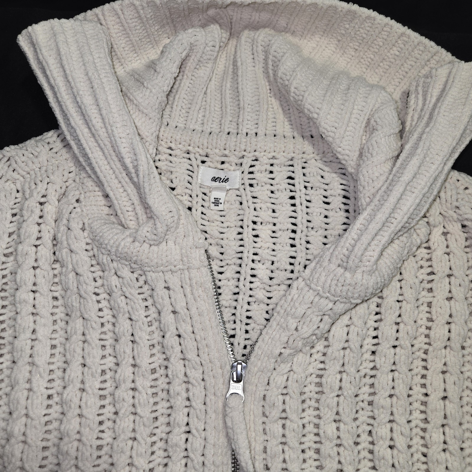 Aerie Cream Chunky Knit 1/4 Zip Sweater Size M Item image 7