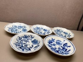 Blue Onion by BLUE DANUBE (JAPAN) 3 Saucers with indent 2 saucers no indent - £36.72 GBP