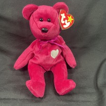 TY Beanie Baby Valentina Pink Teddy Bear with a White Heart with Tags 1999 - $8.90