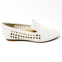 Birdies The Starling White Woven Womens Vegan Leather Slip On Flats Loafers - £46.87 GBP