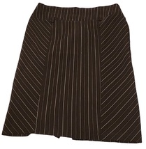 Valia Women&#39;s A-Line Knee-Length Skirt - Size 3/4 with Brown and Silver Stripes - £19.61 GBP