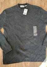 St Johns Bay Vintage 90s New Fir Green Sweater Mens Large Cable Knit Crew Neck - £32.91 GBP