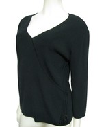 NWT Coldwater Creek Black Tassel Bead String Faux Wrap Sweater M 10-12 S... - £22.04 GBP