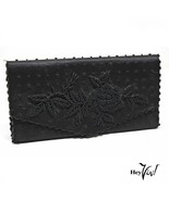 Vintage Black Beaded Evening Clutch - Made in Hong Kong - 8.5&quot; x 4&quot; - He... - £14.15 GBP