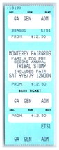 The Clash Untorn Ticket Septembre 8 1979 Monterey California Premier US - $105.86