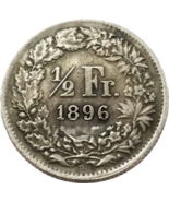 Confederación Suiza 1/2 Franco 1896 - Edición Alegórica Helvetia Renacim... - $18.55 CAD