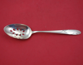 Rosecrest by Alvin Sterling Silver Serving Spoon Pierced 9-Hole 8 1/2&quot; custom - £94.17 GBP