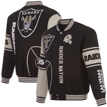  NFL Las Vegas Raiders  JH Design Cotton Twill Full-Snap Embroidered Jacket - £141.24 GBP