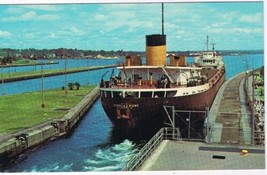 Michigan Postcard Sault Ste Marie Great Lakes Freighter Sparrow&#39;s Point - £1.74 GBP