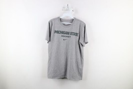 Nike Mens Small Center Swoosh Michigan State University Hockey T-Shirt Grayt - £27.09 GBP
